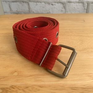 CANVAS Red Belt with Silver Hardware